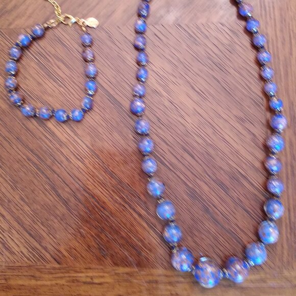 New Necklace and Bracelet Set Handblown by Artisans in Venice, Murano, Italy - Picture 1 of 10